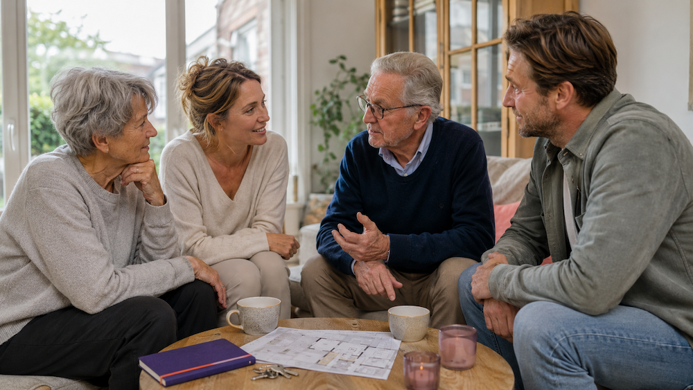 Familie en kinderen in gesprek